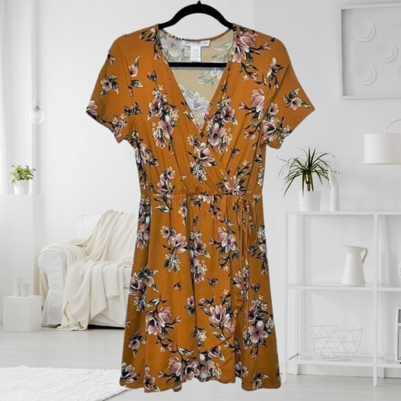 Love Fast Live Hard Boho Floral Summer Wrap Dress - Size Large - Picture 1 of 7